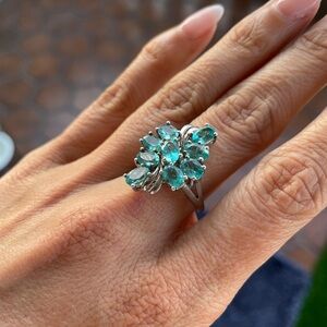 NWOT 925 Silver and Aquamarine Gemstone Ring